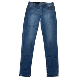 Democracy "Ab" Solution Jeans Women's 4 Blue Denim Cotton Mid-Rise Skinny Leg